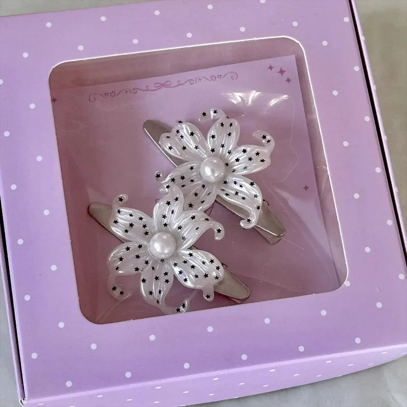 Star Print Lily Hair Clips 2 Pairs