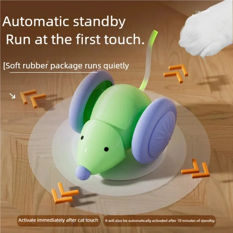 Electric Mouse Car Interactive Cat Toy Rechargeable