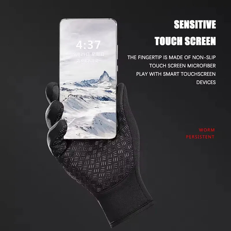 Outdoor Windproof Cold Resistant Gloves Anti Slip Touch Screen Gloves for Driving Hiking Mountaineering Camping Sports
