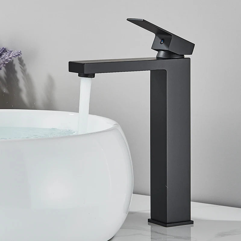 Stainless Steel Bathroom Faucet Deck Mount Single Handle