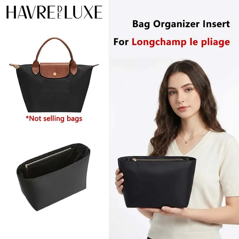 Bag organizer insert for longchamp S M L nylon storage durable bag support storage inner modificatio