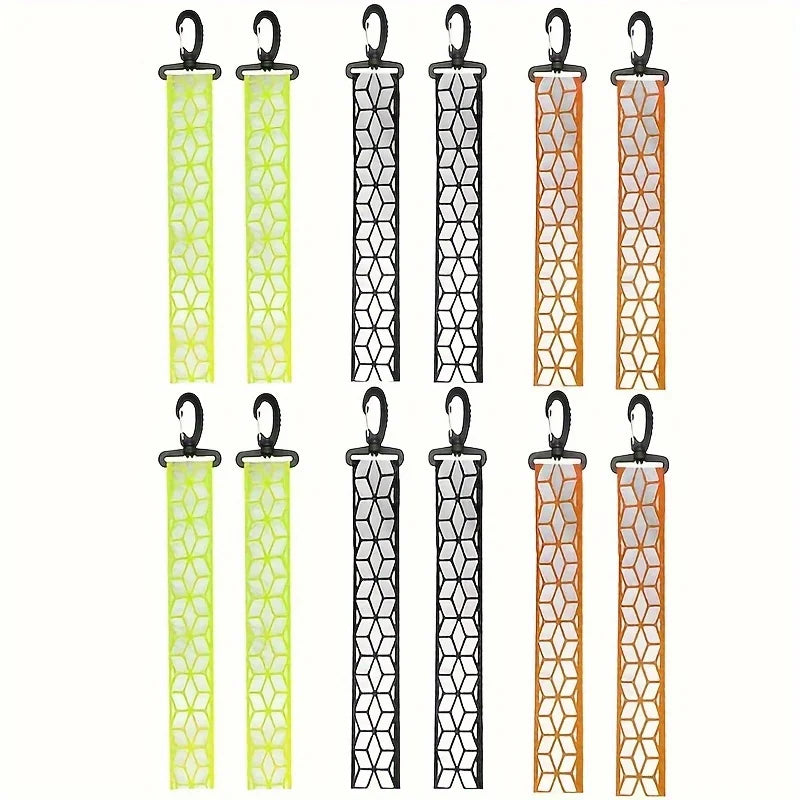 2PCS High Visibility Reflective Keychain - Double-sided Safety Strip, Suitable for Night Running and Cycling