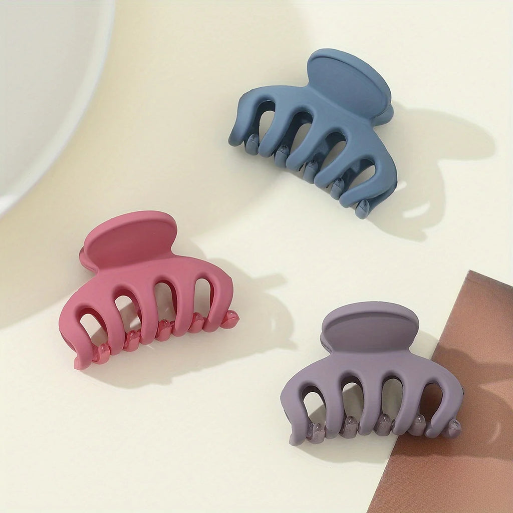 3Pcs Matte Hair Claw Clips Simple Solid Color Shark Clip Elegant Hair Claw for Women Girls Daily Hair Accessories