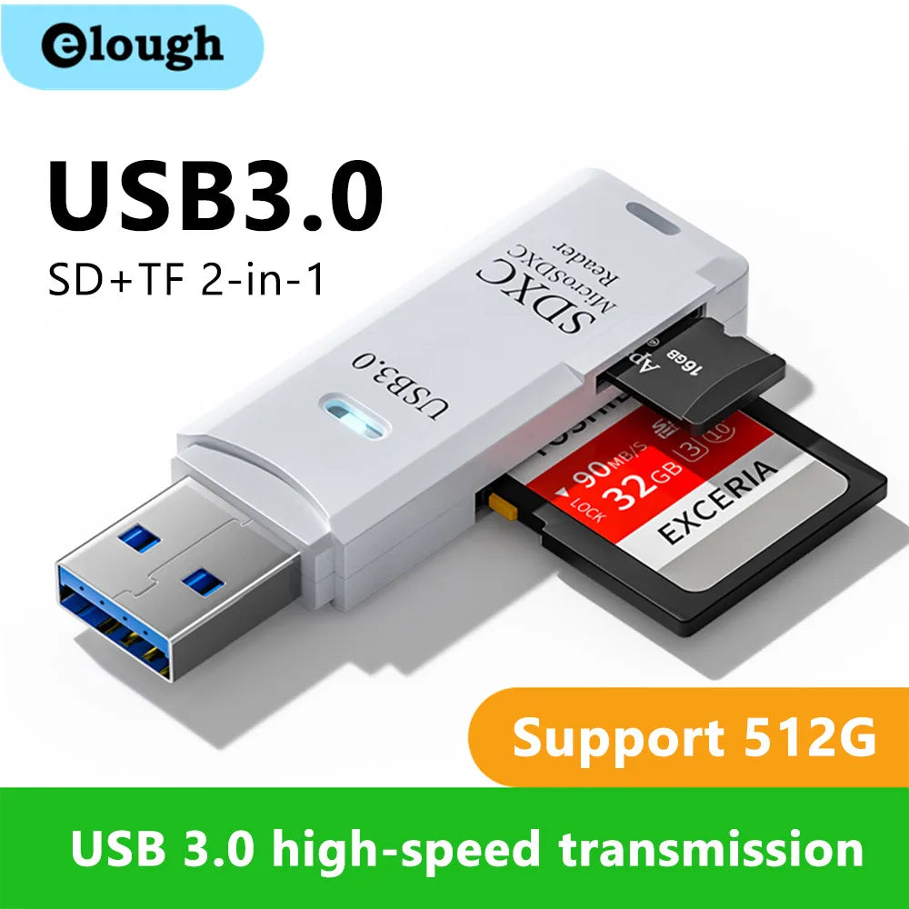 USB 3.0 Micro TF SD Card Reader Adapter for PC Laptop
