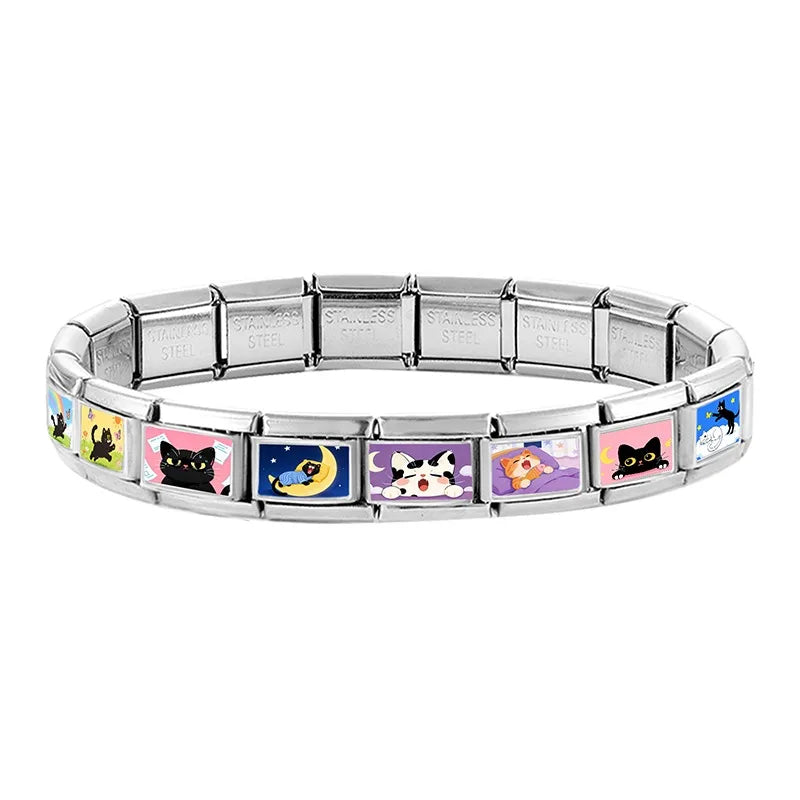 9mm Stainless Steel Italian Link Charm Bracelet DIY