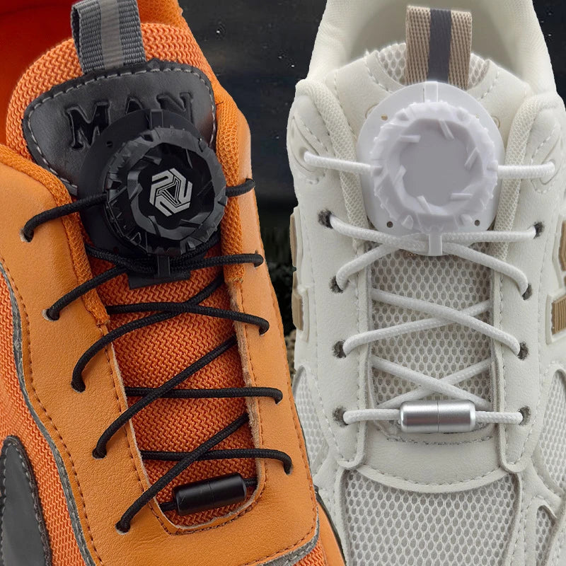 Automatic Swivel Buckle Shoe Laces No Tie Sneakers close-up view