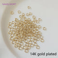 Multi Size 14K/18K Gold Plated Open Jump Ring Connecting Rings For Jewelry Making Supplies Brass Split Rings Jewelry Accessories