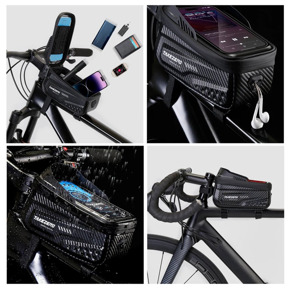 1L Bicycle Frame Bag Waterproof Touch Screen