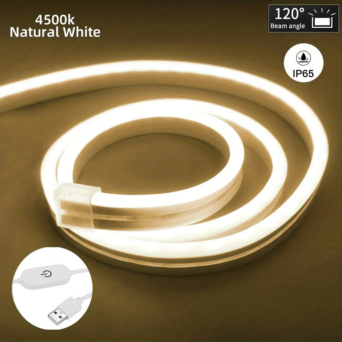 LED Strip Neon Light USB DC 5V Dimmable Touch Sensor Switch Flexible Silicone Neon Si alternate view