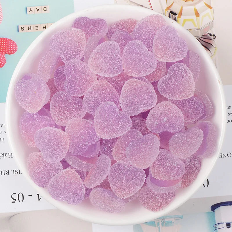 10pcs 3D Gummy Heart Nail Art Charms