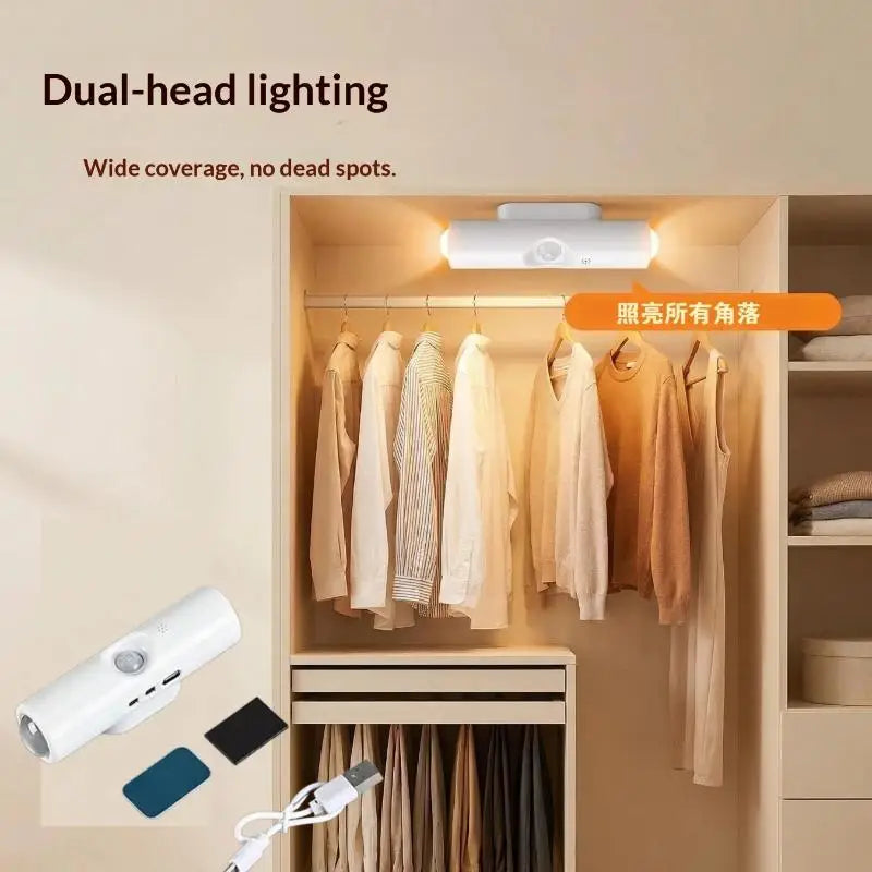 Rechargeable Magnetic Wall Lamp LED Motion Sensor Light Color Night Light Automatic Ro close-up view