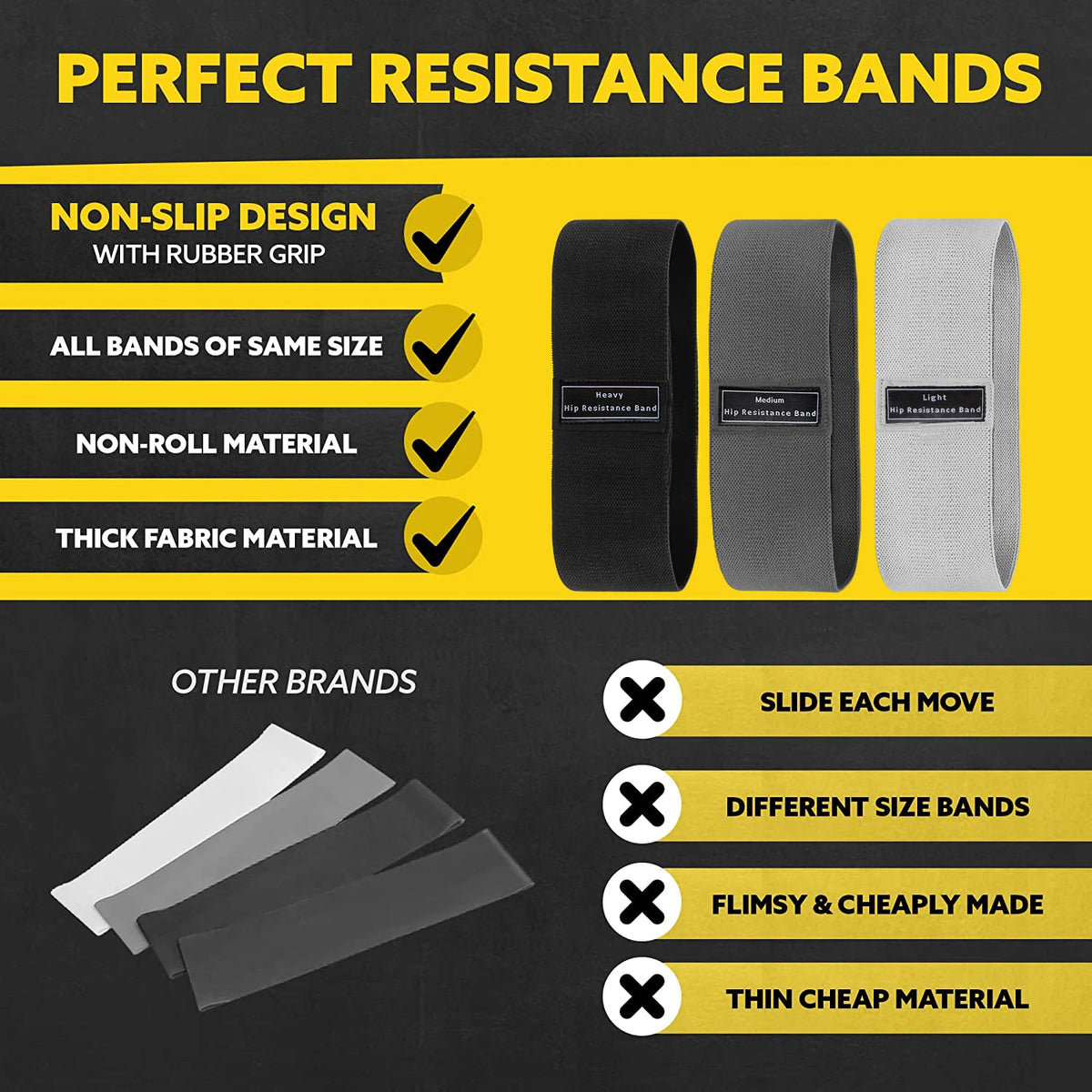 Fabric Resistance Hip Booty Bands Glute Thigh Workout Loops