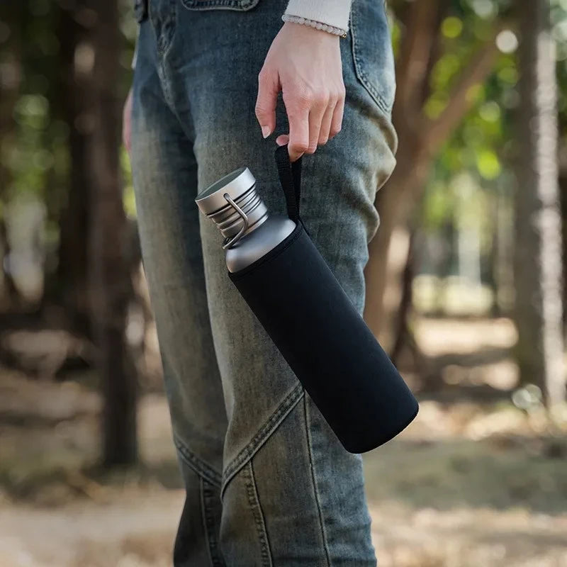 Titanium Water Bottle 600ml 750ml Outdoor Camping Hiking Cycling
