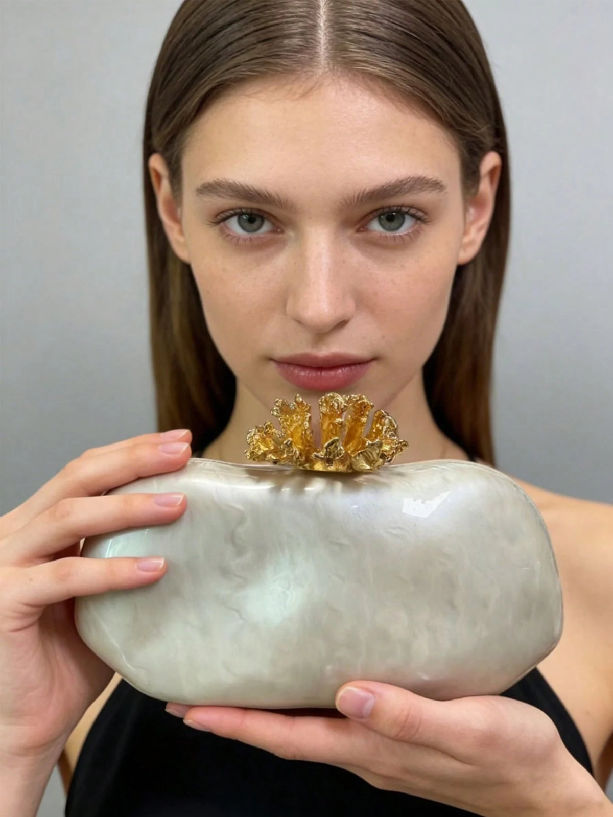Floral Shell Shoulder Bag for Women Wedding Evening Clutch