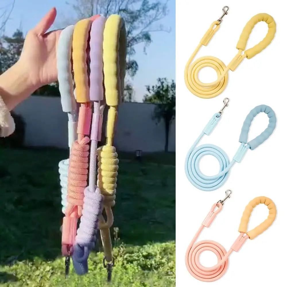 Summer Dopamine Dog Leashes Durable with Cotton Handle Pet Training Rope Nylon Anti-Lost Dog Traction Rope Outdoor