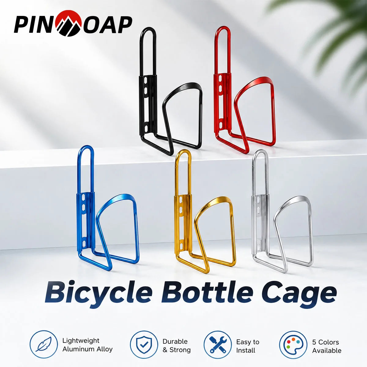 PINMOAP 1PC Bicycle Water Bottle Holder Lightweight Bike Bottle Cage Durable Cup Rack For Road MTB Mountain Bike Cycling Gear