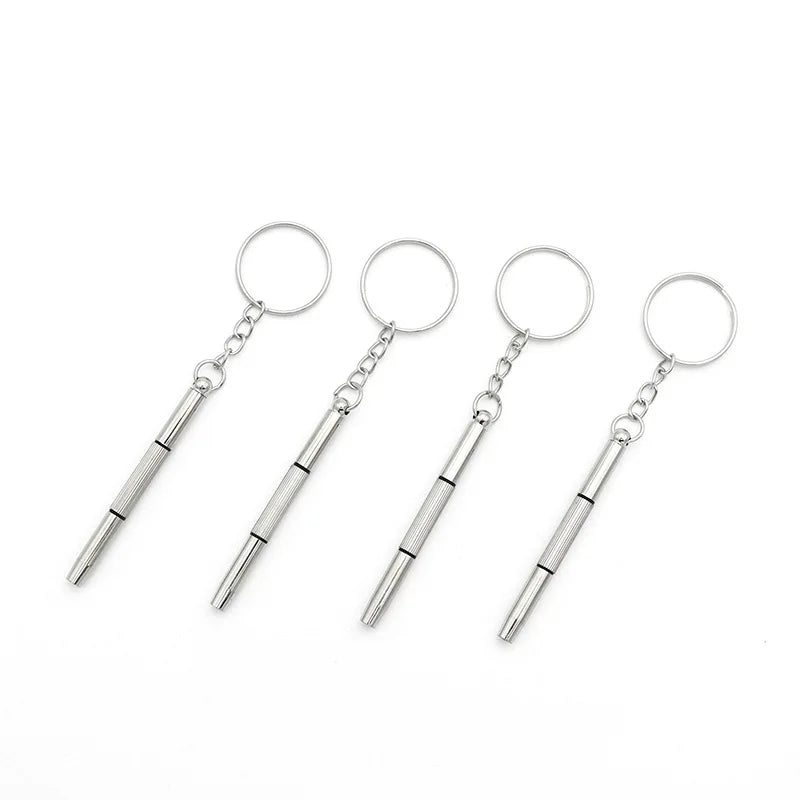 Eyeglass Watch Repair Screwdriver Kit with Keychain close-up view