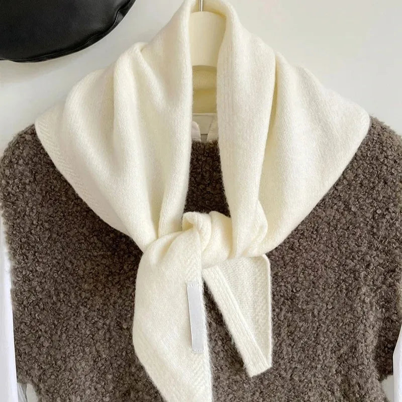 Wool Knitted Triangular Scarf Women Headscarf Multifunctional
