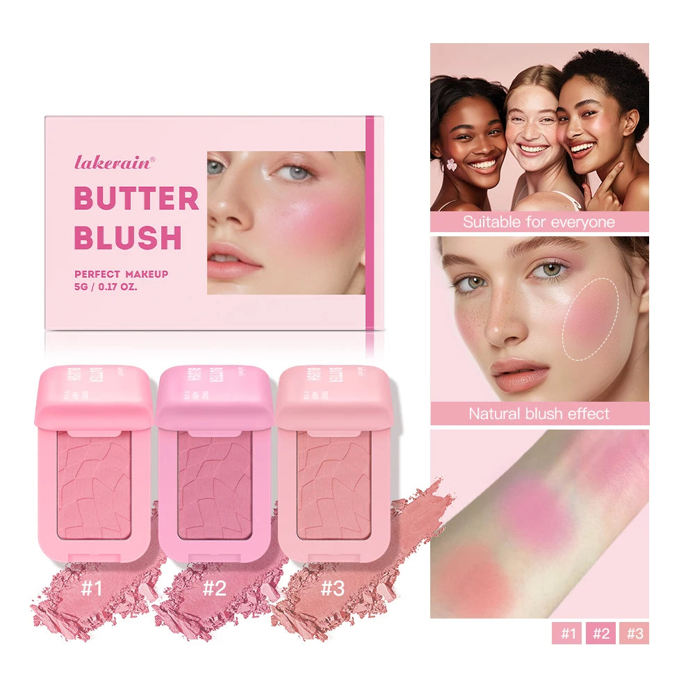 Makeup Powder Blush Waterproof And Sweat-proof High Pigment Long Lasting Pink Cream Blush Cosmetics