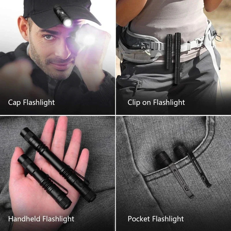 Mini Portable LED Pen Light Pocket Flashlight additional angle