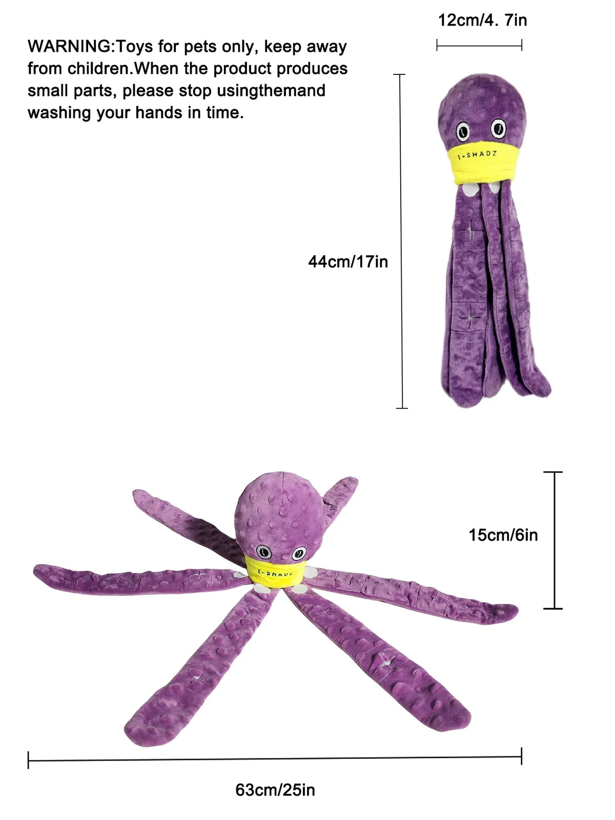 Plush Dog Snuffle Toy Octopus Puzzle Interactive Chew Toy Slow Feeding Game for Puppies