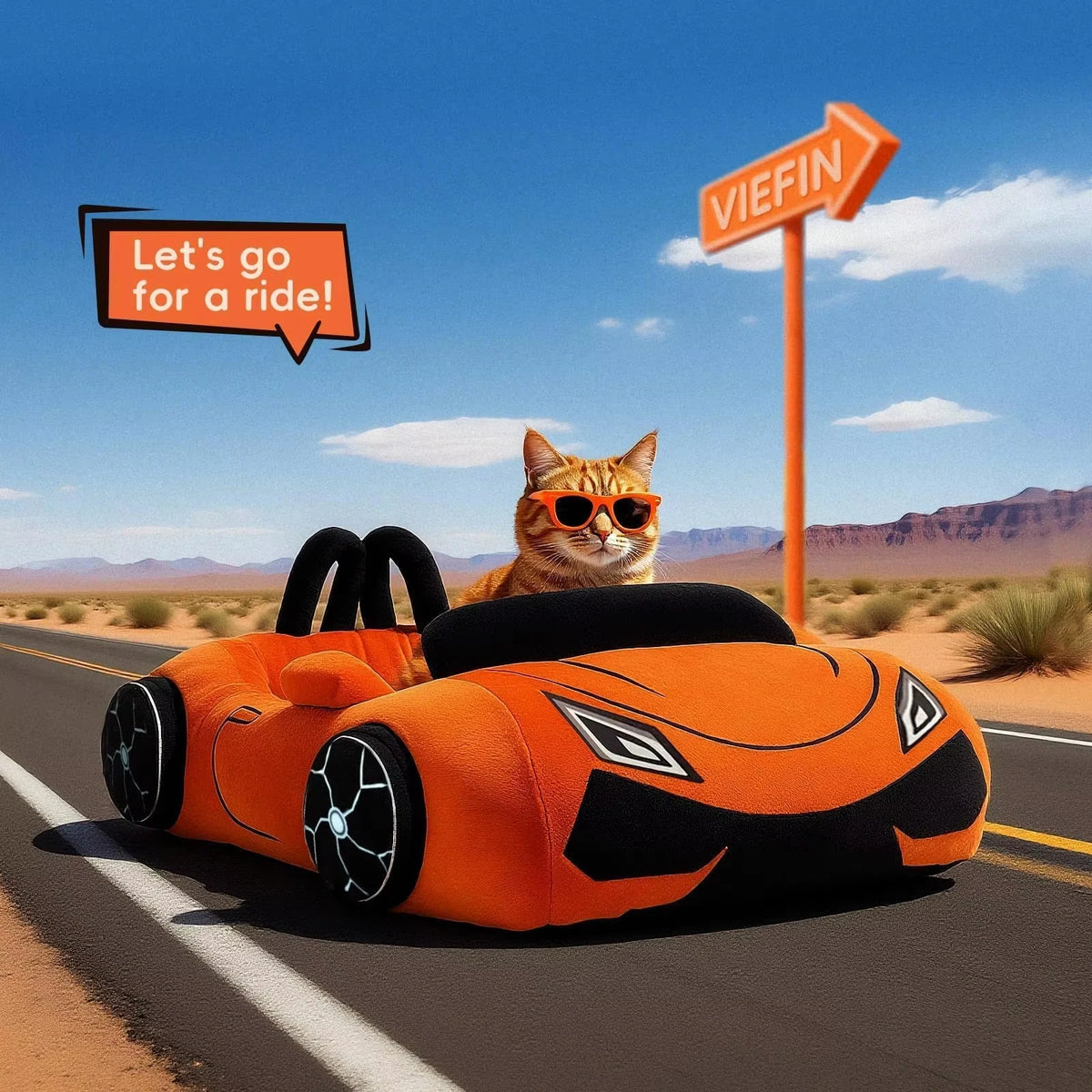 Supercar Cat Bed Coral Fleece Pet Mat with Pillow 17 x 15 Inch