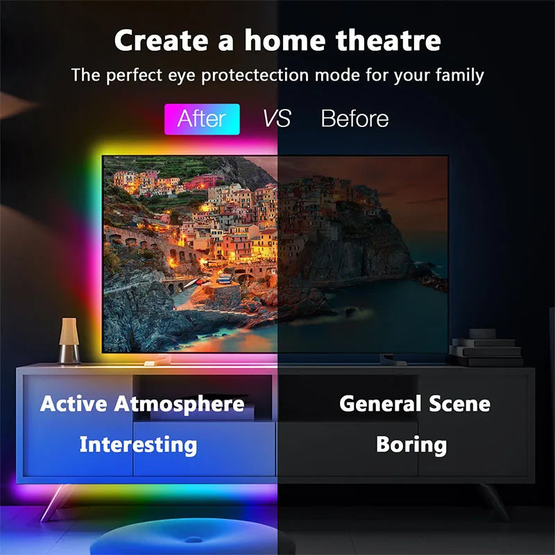 USB RGB LED Strip Light Bluetooth Control 5V Flexible Tape close-up view