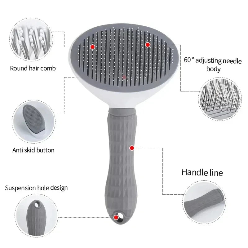 Pet Brush Comb Self Cleaning Hair Remover for Dogs Cats lifestyle view