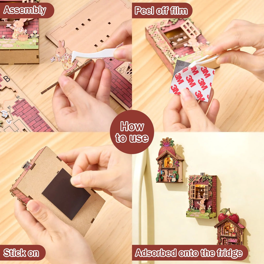 DIY Wooden 3D Puzzle Book Nook Kit Dollhouse Shop Mini House